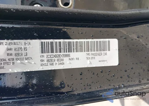 2014 Dodge Charger Se из США, поврежденный, VIN 2C3CDXBG9EH358886